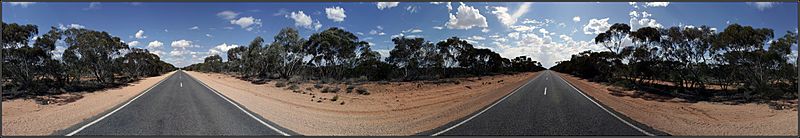 Panorama of the Mallee woodland - shrublands of north west Victoria. Image taken near Red Cliffs on 2013 12 19 @16-57. Image mapping is exact. Peter Neaum. - panoramio