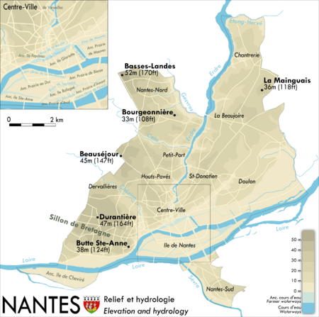 Plan relief Nantes