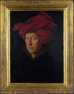 Portrait of a Man in a Turban (Jan van Eyck) with frame