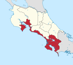 Location of the Province of Puntarenas