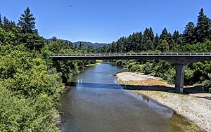 Route 116 bridge from historic Guerneville Bridge