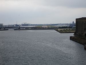 Royal Albert dock looking east towards city airport.jpg