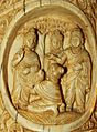 Sariputra and Maudgalyayana become disciples of Buddha Roundel 31 buddha ivory tusk