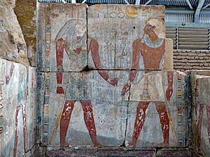 The Buhen temple (Horus and a pharaoh) (33944895871)