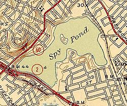 Topographic maps of Spy Pond 1946