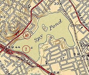 Topographic maps of Spy Pond 1946