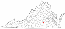 Location of Crewe, Virginia