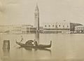 Venice panorama with gondola - DPLA - d54da643b6be92b1e5bcc5701a81b719