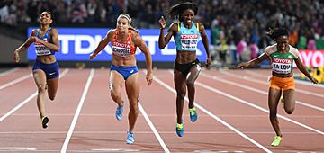 Women's 200m final at London 2017