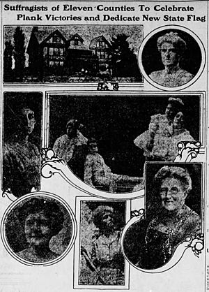 "Suffragists of Eleven Counties to Celebrate Plank Victories and Dedicate New State Flag" June 1, 1916 (cropped)