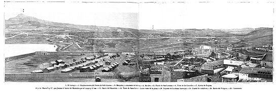 1893-10-30, La Ilustración Española y Americana, Vista general de la plaza de Melilla y de su campo, Venancio Álvarez Cabrera (cropped)