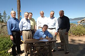 Assignment- 48-DPA-SOI K Lake T 8-10-06) Lake Tahoe Restoration Forum presentations at Nevada's (Sand Harbor State Park, including announcement by) Secretary Dirk Kempthorne (of the - DPLA - c708080ff290ecd5527755ff98ef0172