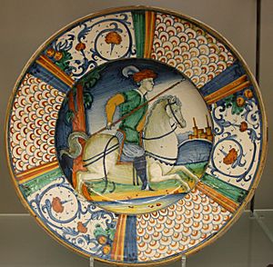 BLW Dish with man on horseback