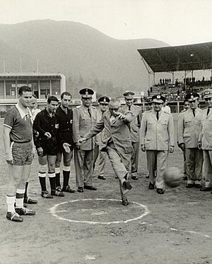 Betancourt playing soccer