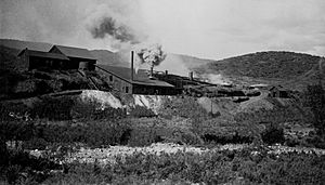 The mining smelters in Big Bug, Arizona, circa 1900