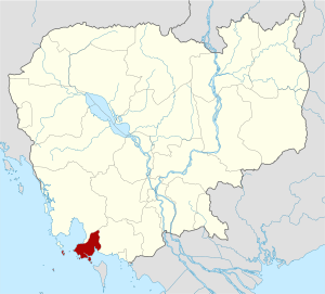 Map of Cambodia highlighting Sihanoukville