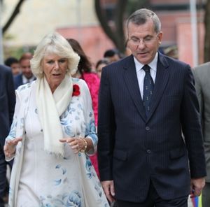 Camilla, Duchess of Cornwall with Peter McLaughlin in The Doon School