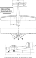 Cessna 182B Skylane 3-view line drawing