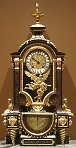 Clock, c. 1695, tortoise shell and brass inlay, gilt bronze, André-Charles Boulle, Cleveland Museum of Art
