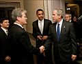 Coburn and Obama greet Bush