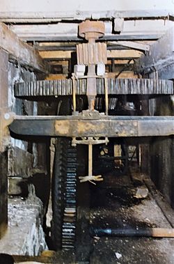 Coldstream Mill's millstone drive gear, Beith, Scotland
