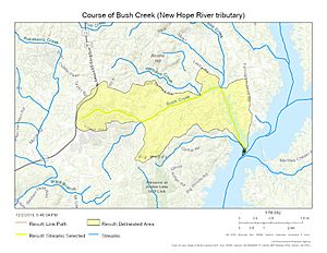 Course of Bush Creek (New Hope River tributary)