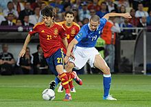 David Silva and Leonardo Bonucci Euro 2012 final