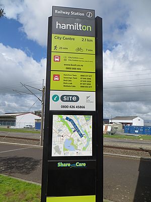 Direction guide Hamilton Railway Station, Waikato