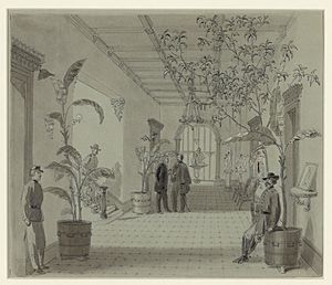 Entrance Hall of Mr Chas. Green's house, Savannah Ga, now occupied as Head Quarters by Gen Sherman