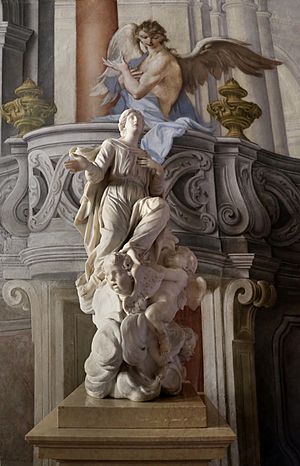 Filippo Parodi (bottega), madonna con angeli, 1690 ca