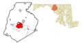 Frederick County Maryland Incorporated and Unincorporated areas Frederick Highlighted