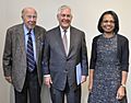 George P. Shultz with Rex Tillerson and Condoleezza Rice - 2018 (38854353365) (cropped)