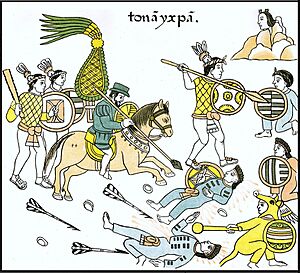 Guerreros tlaxcaltecas junto a sus aliados españoles Lienzo de Tlaxcala. Siglo XVI