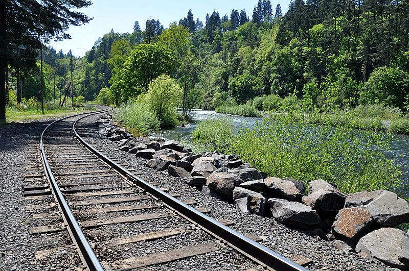Hood river along tracks