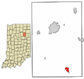 Huntington County Indiana Incorporated and Unincorporated areas Warren Highlighted 1880108