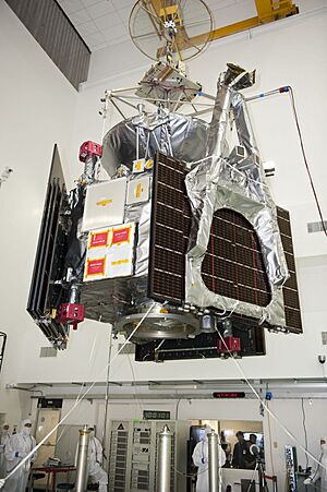 Juno lifted by overhead crane