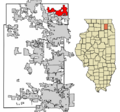 Kane County Illinois Incorporated and Unincorporated areas Carpentersville Highlighted