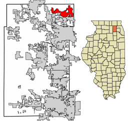 Location of Carpentersville in Kane County, Illinois.