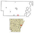 Lee County Arkansas Incorporated and Unincorporated areas LaGrange Highlighted 0537720