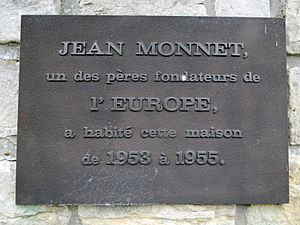 Luxembourg, Bricherhaff, plaque Jean Monnet