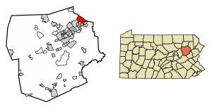 Location of Duryea in Luzerne County, Pennsylvania.