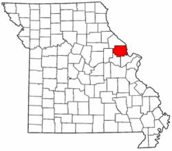 Map of Missouri highlighting Lincoln County.png