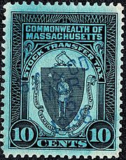 Massachusetts stock transfer stamp 10c