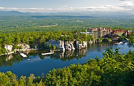 Mohonk Mountain House 2011 View of Mohonk Lake from One Hiking Trail FRD 3247.jpg