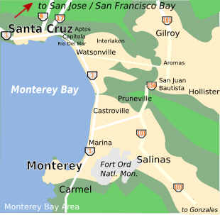 Monterey Bay Area simple map
