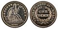NNC-US-1840-10C-Seated Liberty (stars, no drapery)