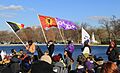 Native American flags at Beyond NoDAPL March on Washington, DC