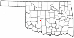Location of Gracemont, Oklahoma