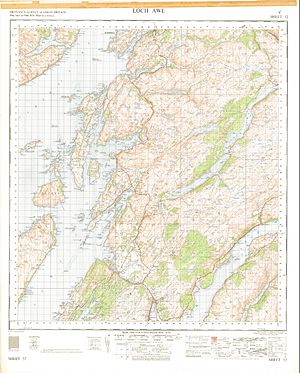 Ordnance Survey One-inch Sheet 52 Loch Awe, Published 1956