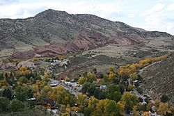 Town of Morrison with Red Rocks Amphitheatre in background
